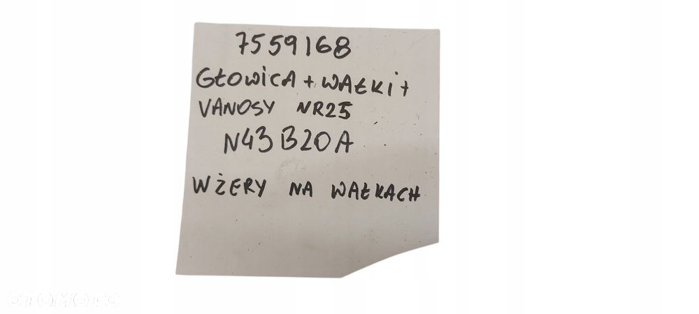 Bmw E87 E90 E60 E81 Kompletna Głowica Z Wałkami Vanos N43B20A 7559168 Nr 25 - 11