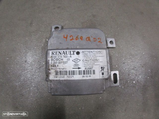 Kit Airbags 8200616025A 8200432126 8200375763A 0285001537  RENAULT CLIO 2 2007 1.5DCI 65CV 3P BRANCO PRETO Danificado - 11