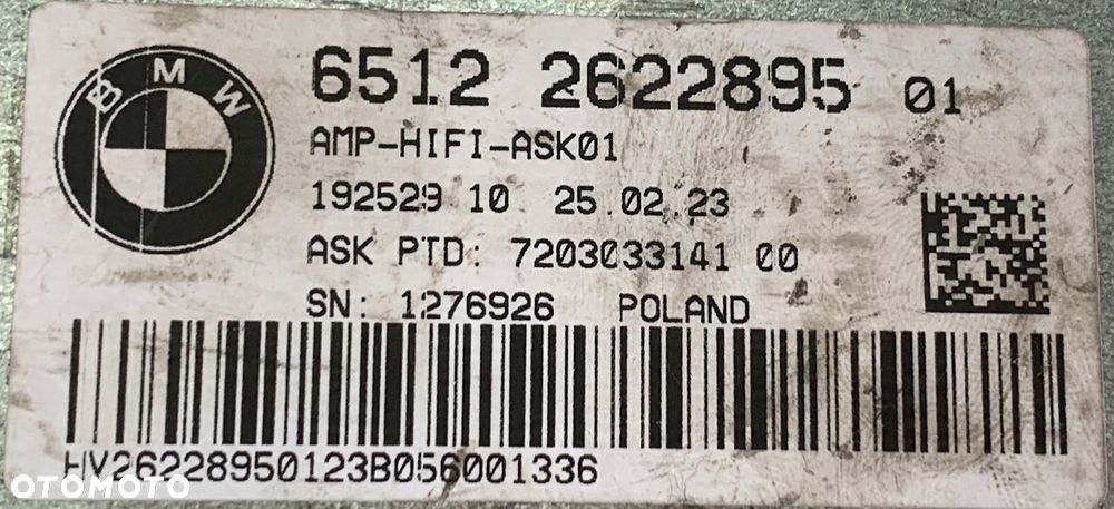 BMW 3 G20 G21 WZMACNIACZ AUDI AMPLITUNER 2622895 - 12