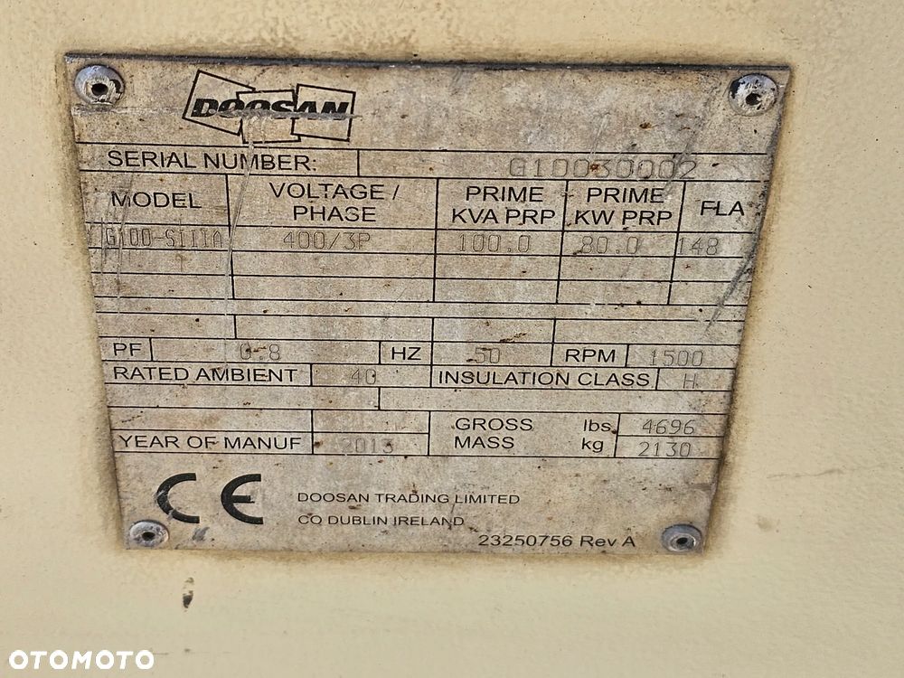 Doosan G100, 100 kVA - 8