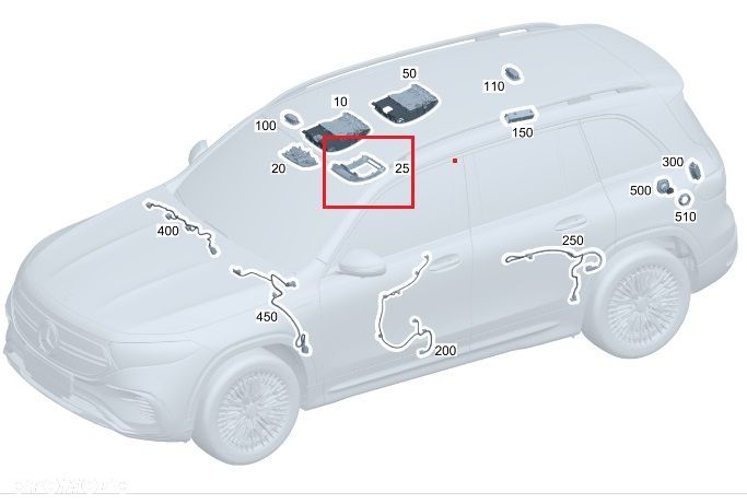 MERCEDES EQB W247 Zestaw naprawczy podsufitki - 3