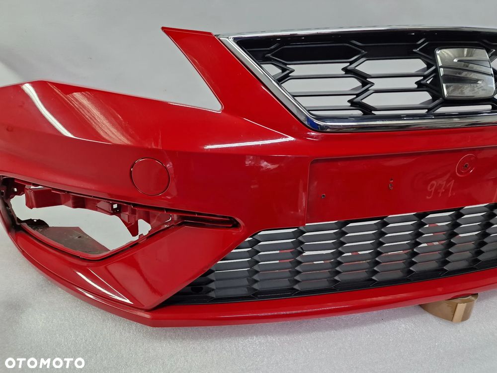 SEAT LEON 3 III 5F0 LIFT FR 16- KOMPLETNY ZDERZAK PRZEDNI PRZÓD + GRILL + KRATKA ŚRODKOWA , ŁADNY , KOLOR CZERWONY , NR 5F0807221AB / 5F0807221AJ , NR AUKCJI NZ971 - 11