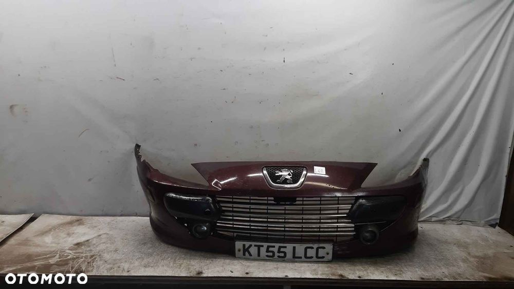 ) ZDERZAK PRZÓD PRZEDNI PEUGEOT 307 LIFT FL KKCD BORDO WIŚNIA HALOGENY - 1
