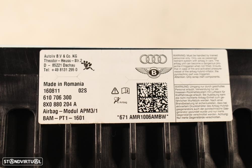 Airbag De Passageiro Audi A1 (8X1, 8Xk)  8X0880204a / 610706300 / Fren - 7