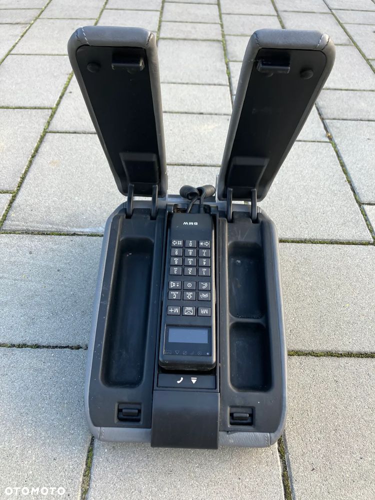 TELEFON BMW E38 PRZED LIFT WĄSKI WYSWIETLACZ PODŁOKIETNIK SZARY SCHOWKI RARYTAS - 5