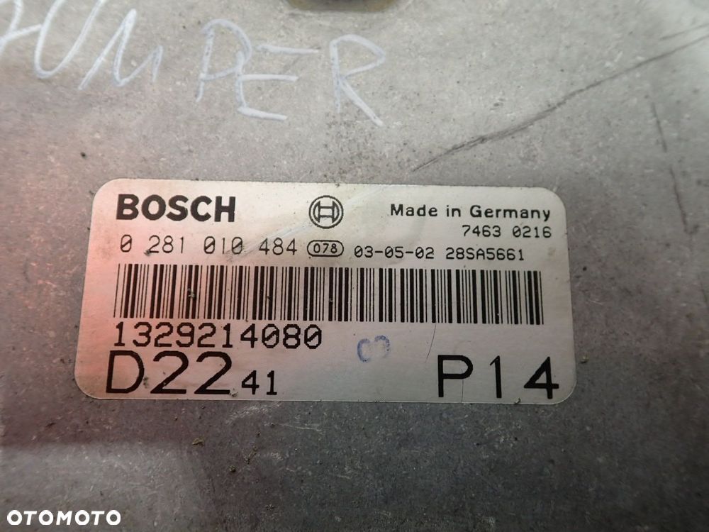 KOMPUTER SILNIKA CITROEN JUMPER 0281010484 1329214080 - 3