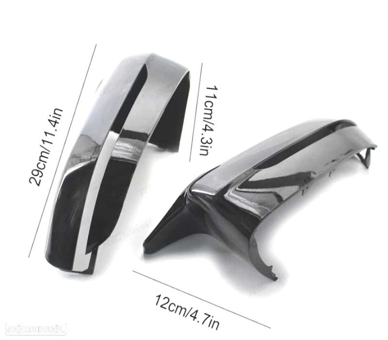 CAPAS DE ESPELHOS RETROVISORES BMW G30 G31 G11 G12 15- LOOK M PRETO BRILHANTE - 2