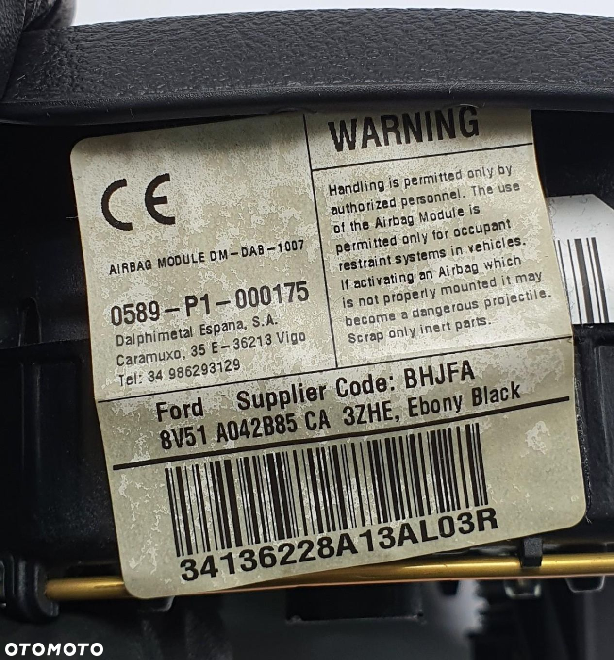PODUSZKA AIRBAG KIEROWCY FORD B-MAX 8V51-A042B85-CA - 4