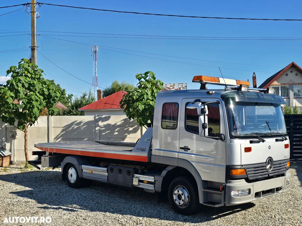 Mercedes-Benz ATEGO 1023 PLATOU HIDRAULIC INOX 6M  + FURCA SI 6 LOCURI - 1