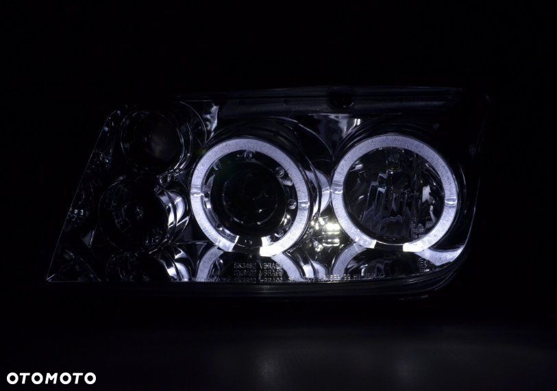 LAMPY REFLEKTORY Do  VW BORA Od 1998 Do 2005 RINGI CHROME LED - 3