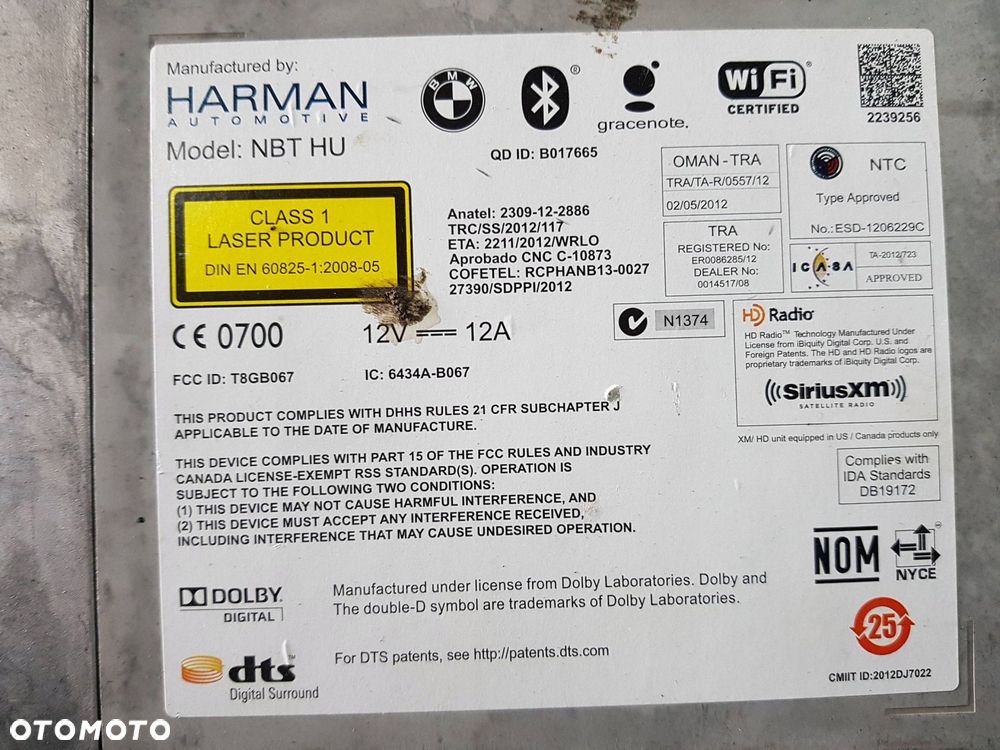 BMW 5 F11 F10 09-13r RADIO NAWIGACJA HARMON 681994301 - 3