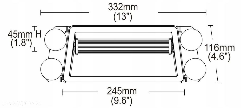 lampa stroboskopowa led na przyssawki 332x116x76 zielona - 5