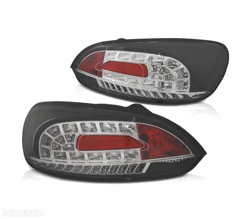 FAROLINS VOLKSWAGEN VW SCIROCCO 08-14 LED FUNDO NEGRO - 1
