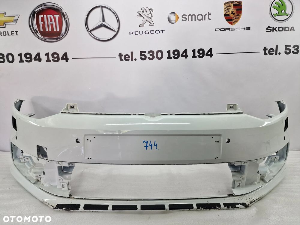 VW POLO 6C0 LIFT 13-17 ZDERZAK PRZEDNI PRZÓD NA SPRYSKI + 4X PDC , ŁADNY , BIAŁY , NR 6C0807221 , NR AUKCJI NZ744 - 1