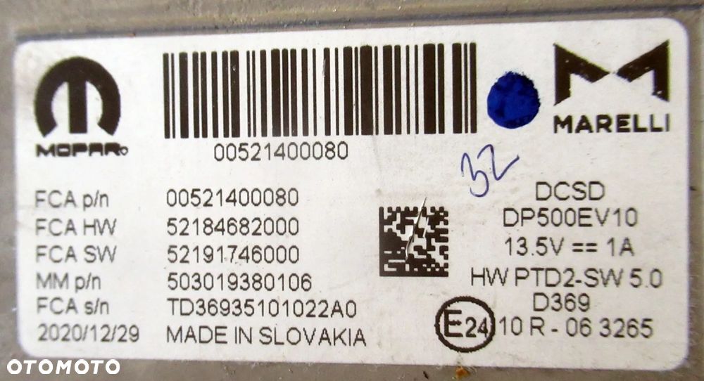 FIAT TIPO II 2 LIFT 21 WYŚWIETLACZ EKRAN NAWIGACJA RADIO 00521400080 - 4