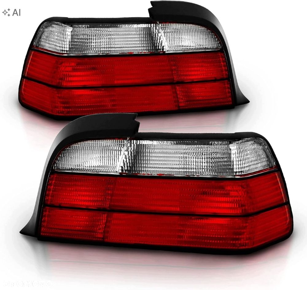 Lampy tyl tylne kpl Tuning Red White Biało Czerwone Bmw 3 e36 Coupe Cabrio - 4