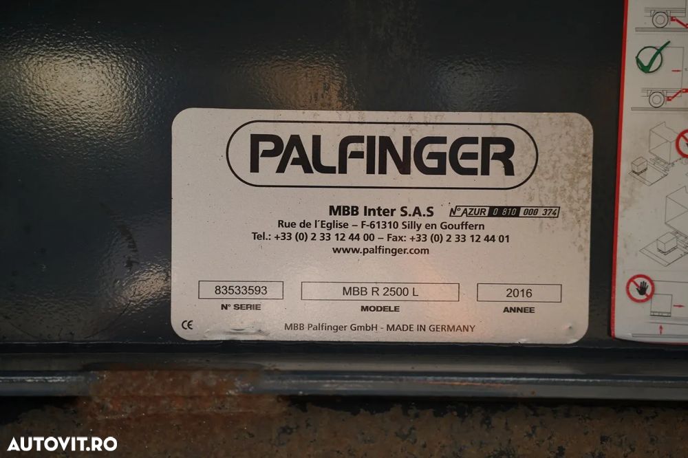 LeciTrailer CONTAINER / ELEVATOR PALFINGER 2.500 KG / AXĂ RIDICATĂ / OBLOANĂ RULANTĂ - 15