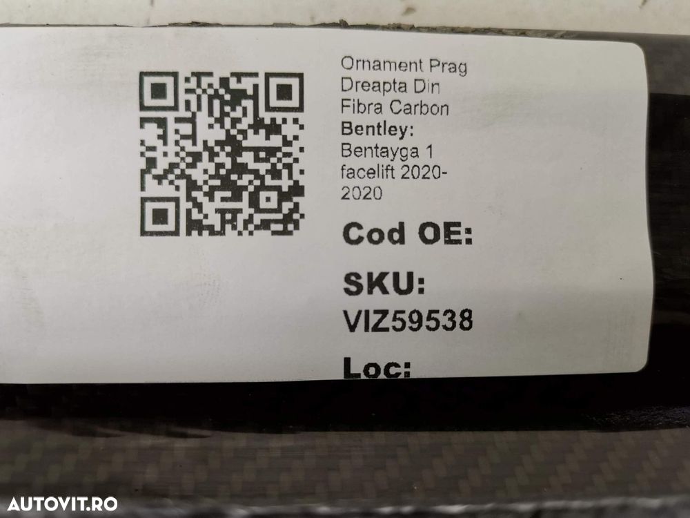 Ornament Prag Dreapta Din Fibra Carbon Bentley Bentayga 1 facelift 202 - 8