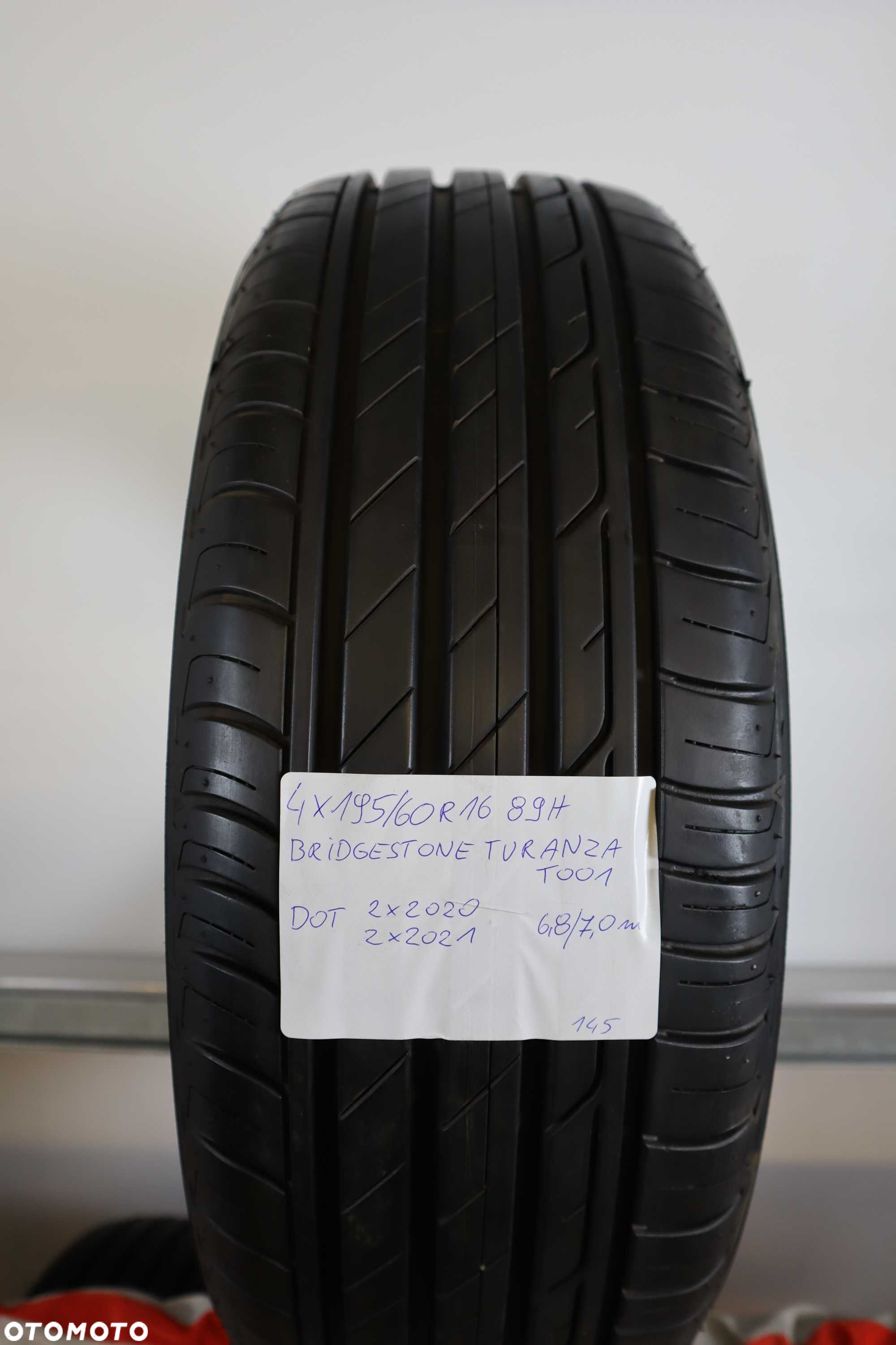 4X195/60R16 89H BRIDGESTONE TURANZA T001 Dot 2020/21 - 2