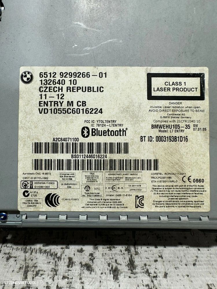 .Auto Radio Professional Bluetooth NAV Navegação BMW Serie 1 F20 5 Portas F21 3 Portas 9299266 2011 - 2019 - 8