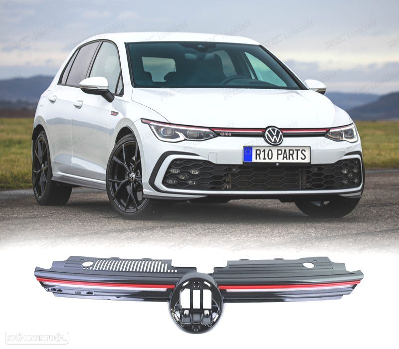 GRELHA VOLKSWAGEN VW GOLF 8 20- GTI VERMELHO BRANCO - 1