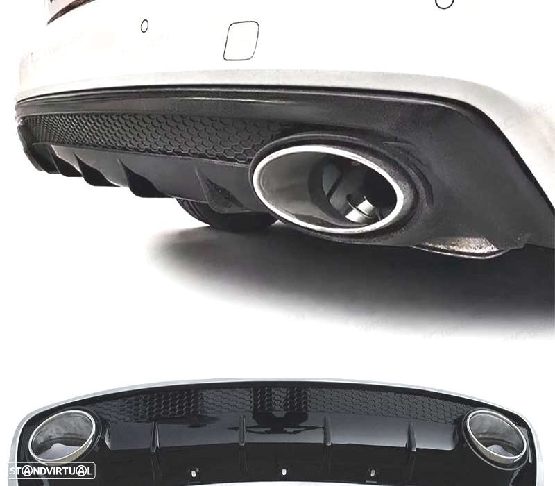 DIFUSOR TRASEIRO AUDI A4 B8 11-15 DUPLA SAIDA LOOK RS4 - 1