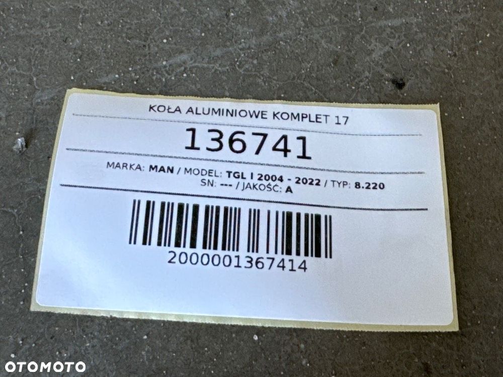 KOŁA STALOWE KOMPLET PARA 17 MAN TGL I 8.220 235 75 17.5 - 9