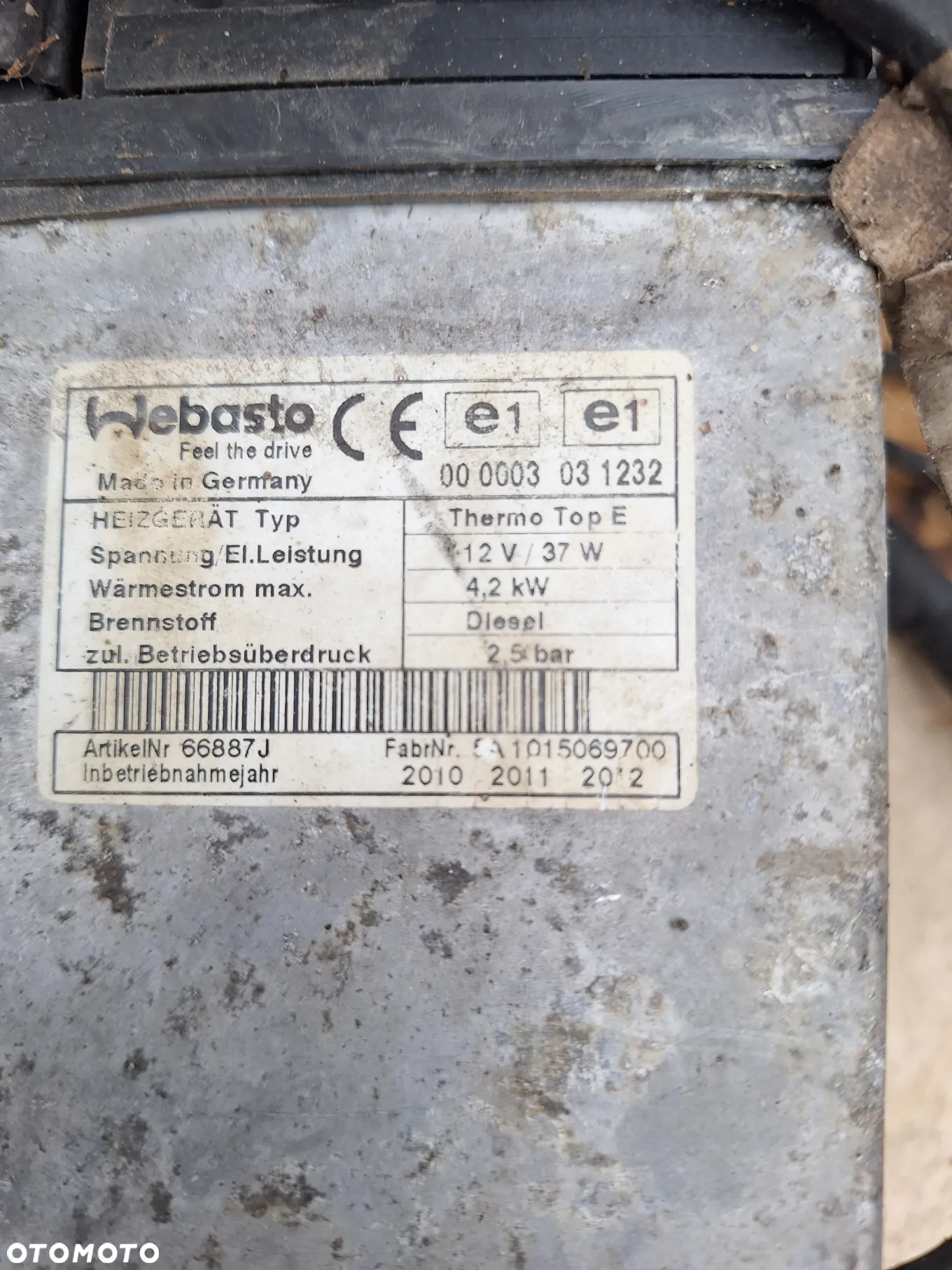 WEBASTO PIEC OGRZEWANIE POSTOJOWE VW T5 07R Thermo Top C / E - 6