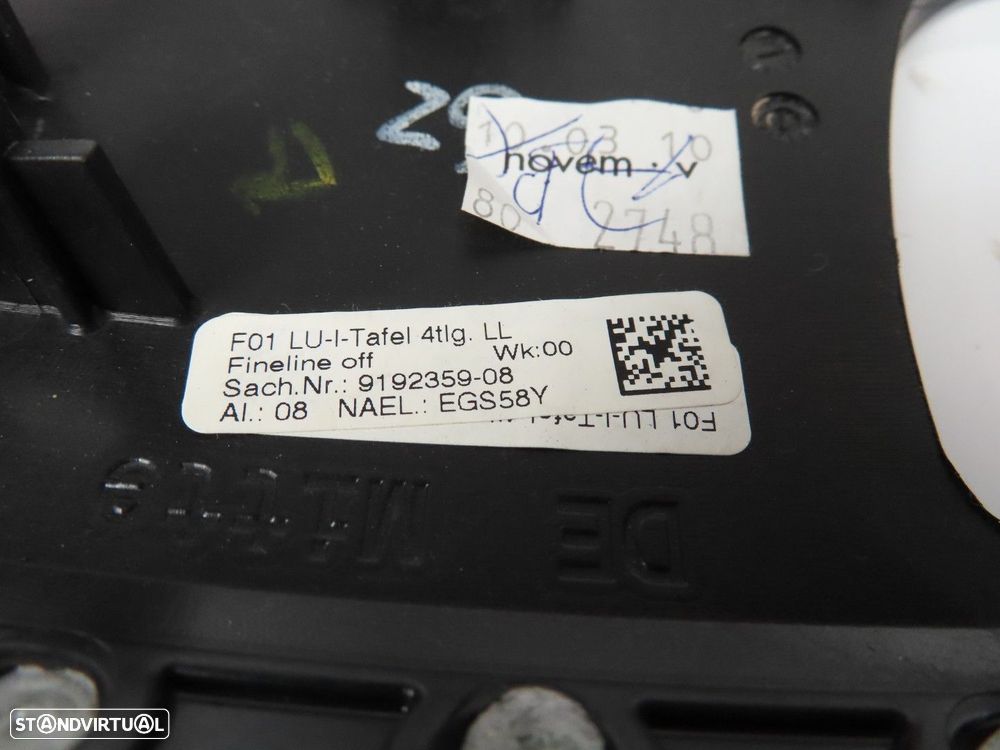 Friso do tablier em Madeira Central Seminovo/ Original BMW 7 (F01, F02, F03, F04... - 4