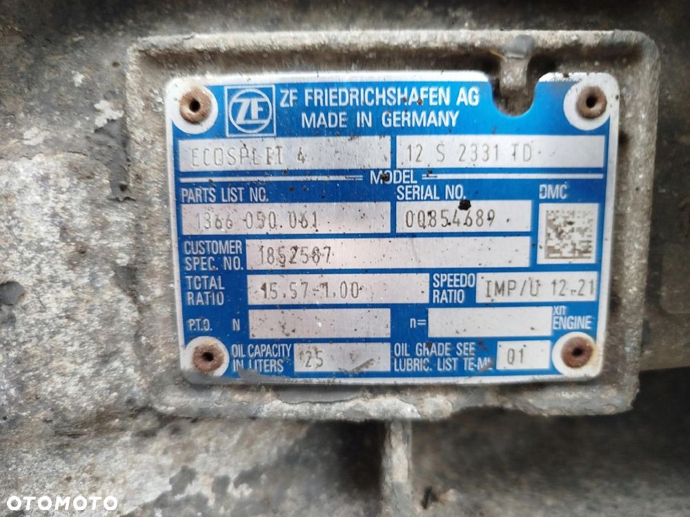 SKRZYNIA BIEGÓW DAF XF 106 460 12 S 2331 TD - 7
