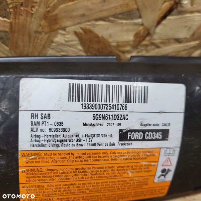 FORD MONDEO MK4 S MAX GALAXY AIRBAG PODUSZKA FOTELA PRAWA - 2