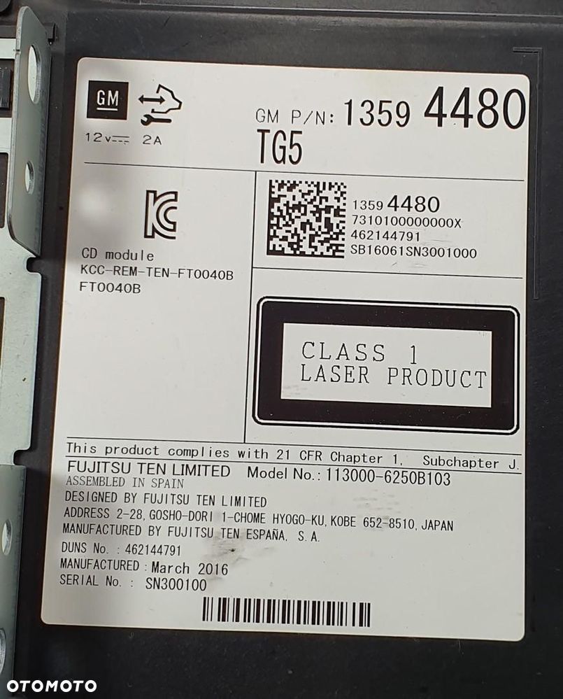 CZYTNIK MODUŁ NAWIGACJI RADIA CD OPEL INSIGNIA A - 4