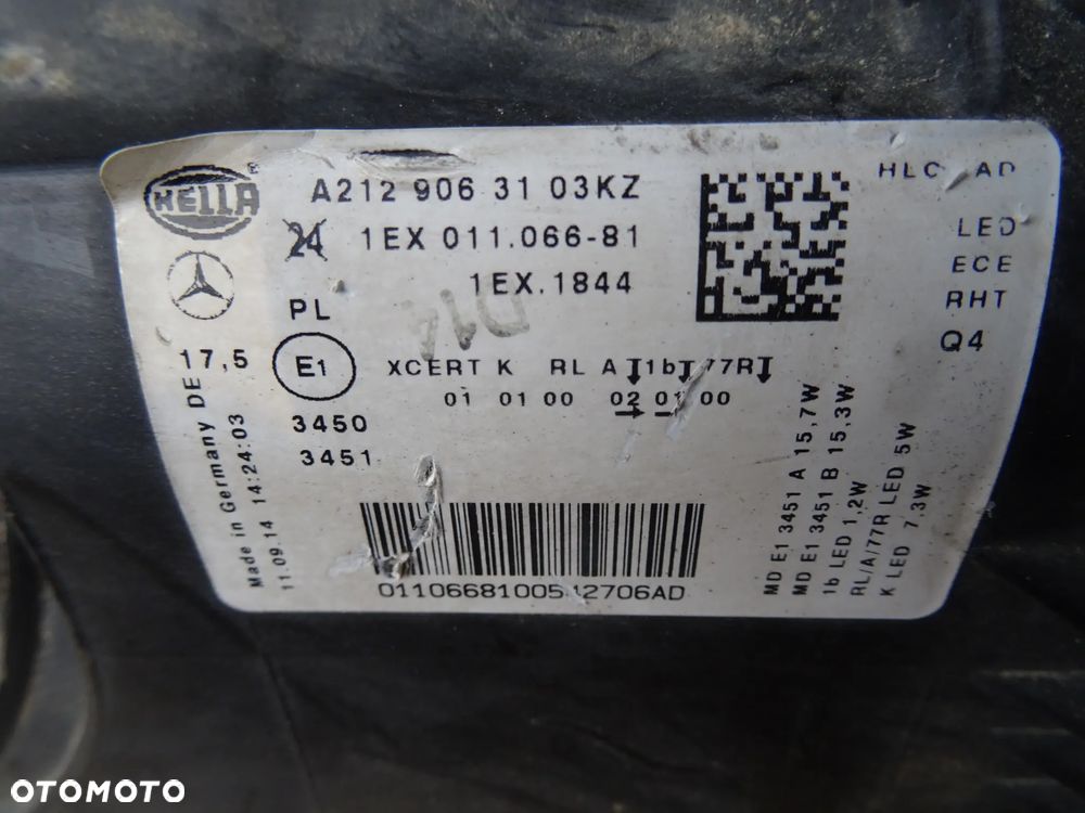 Lampa Mercedes E Klasa W212 Lift Lewy Przód A212 9063103KZ - 11