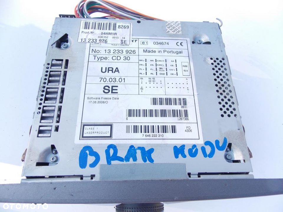 RADIO CD 30 OPEL CORSA D ZAFIRA B 13233926 - 2