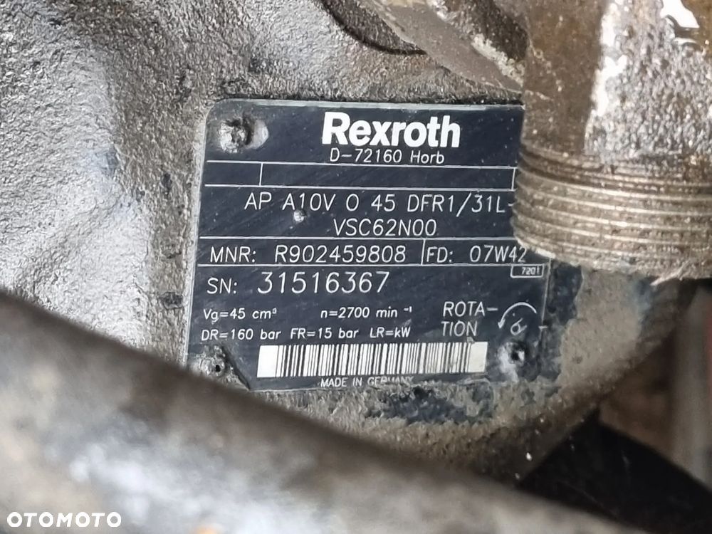 Pompa Hydrauliczna Bosch Rexroth Zamiatarka R902459808 A10V 0 045 - 2