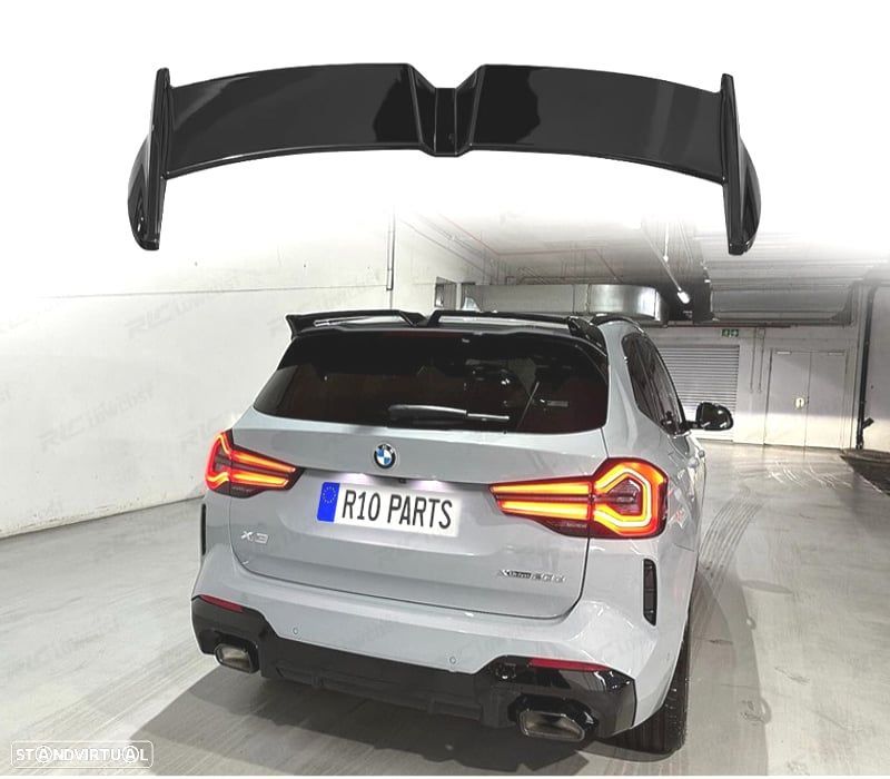 AILERON LIP SPOILER TRASEIRO BMW X3 G01 G07 17- PRETO BRILHANTE - 1