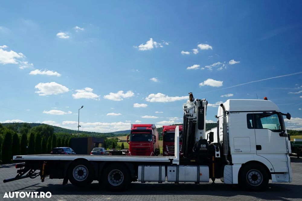 MAN TGX 18.440 / 6x2 / PLATFORMĂ - 6,3 M / HDS HIAB 422 E-6 HIDUO / CAPACITATE MAXIMĂ DE RIDICARE: 12.000 KG / EXTENSIE MAXIMĂ: 16,5 M / TELECOMANDĂ / - 13