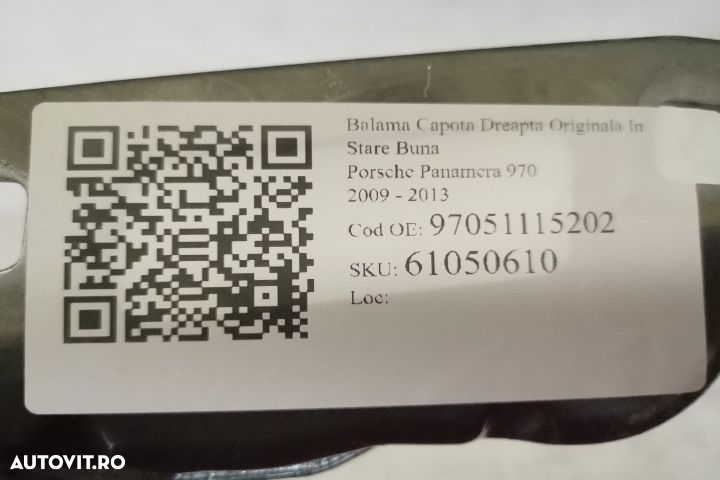 Balama Capota Dreapta Originala In Stare Buna Porsche  Panamera  970 [ - 7