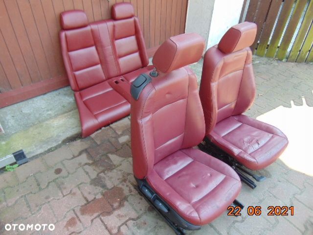 BMW 1 E88 CABRIO czerwone FOTELE SKÓRA skórzane - 1