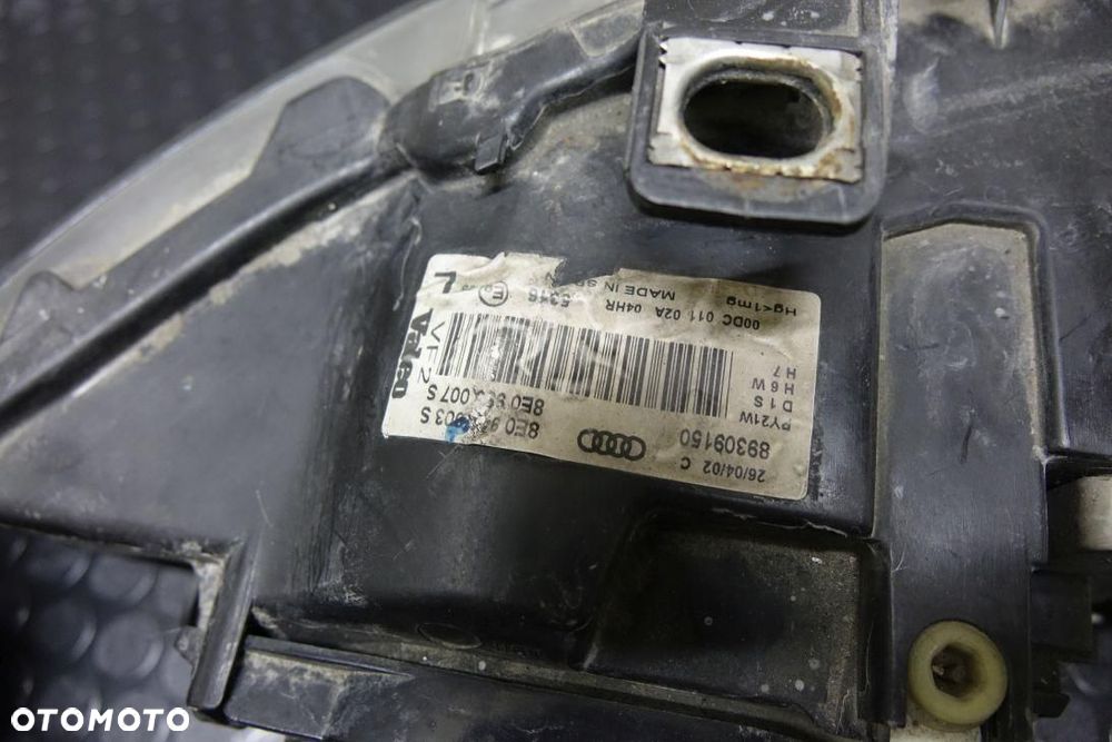 REFLEKTOR 2 SZT KPL EU LAMPY L+P KSENONY AUDI A4 B6 8E0941007S - 13