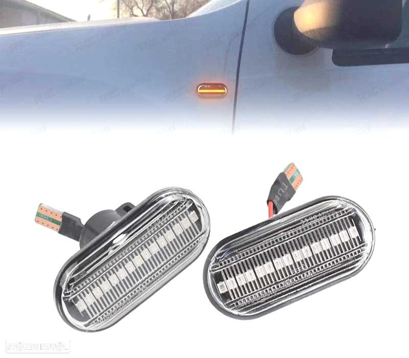 PISCAS NISSAN OPEL MOVANO VIVARO RENAULT CLIO MEGANE TWINGO SCENIC LATERAIS LED DINAMICOS FUNDO PRET - 1