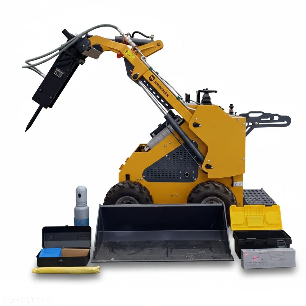 Miniładowarka Kołowa Burtowa WORKMAX 460 SKID-STEER Zestaw (Łyżka + Młot) - 1