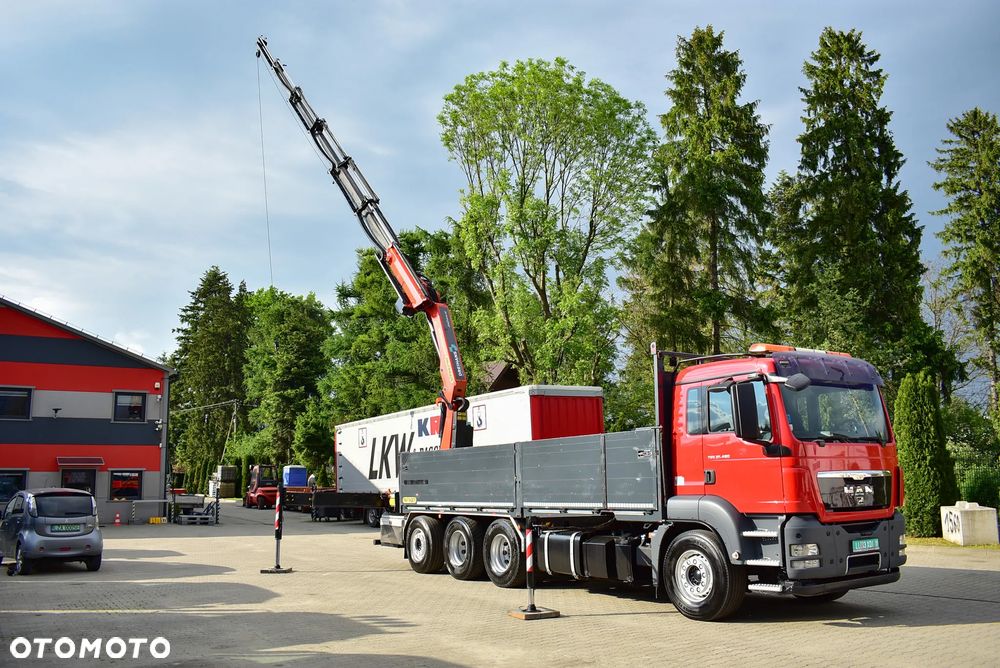 MAN TGS 35.480 Tridem 8x4 /Skrzynia 7.20m./ Palfinger PK 34002 SH/ Wciągarka/ 8 Segmentów/ 22m. / 5 i 6 Funcja/ Rotator/ Pilot/  Manual/ Euro 5/ Autokran/ Ladekran/ Kran/ HDS/ Seilwinde / Sprowadzony ! - 26