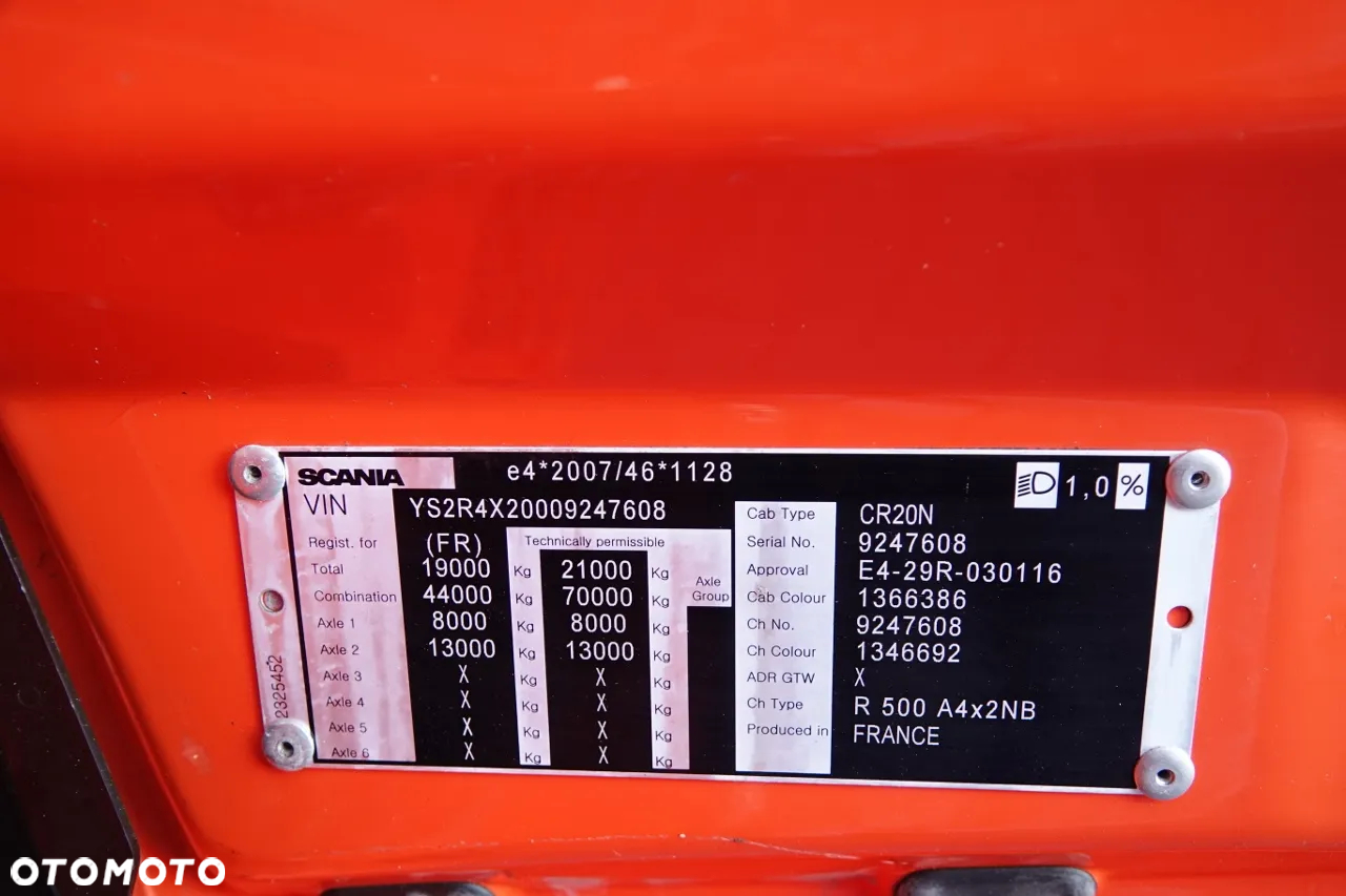 Scania R 500 / HYDRAULIKA / RETARDER / KLIMA POSTOJOWA  /  NISKA KABINA / FULL AIRMATIC / SKÓRY / ALUFELGI / PO KONTRAKCIE SERWISOWYM - 36