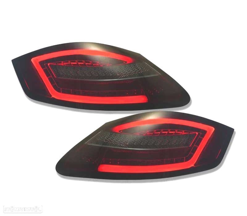 FAROLINS TRASEIROS PARA PORSCHE BOXSTER 987 05-08 LIGHT BAR DINAMIC FUNDO VERMELHO FUMADO - 2
