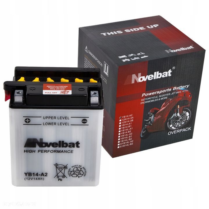 Akumulator Novelbat YB14-A2 12V 14Ah 160A L - 1