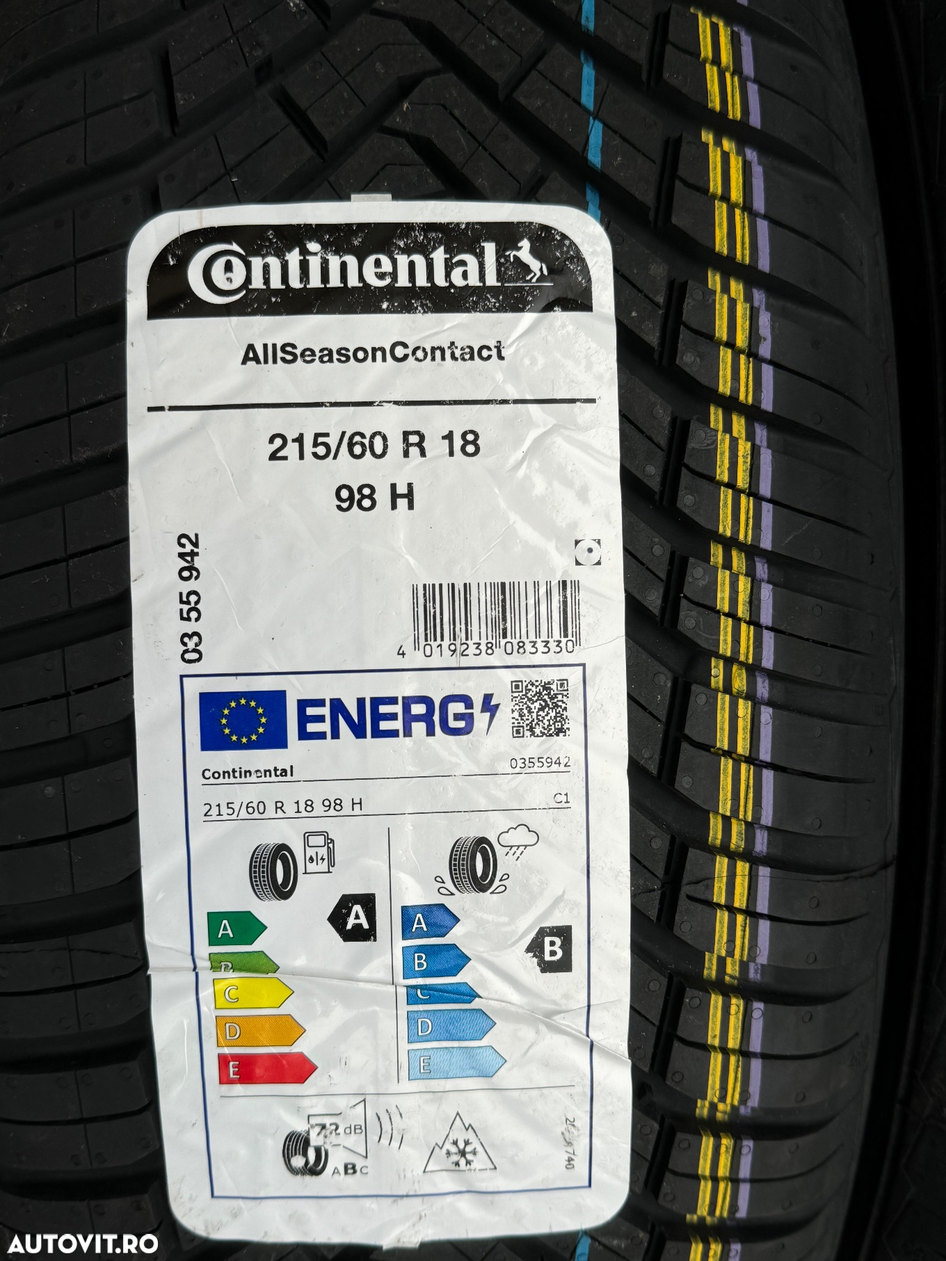 Vând anvelope 215/60/18 Continental allseason noi - 2