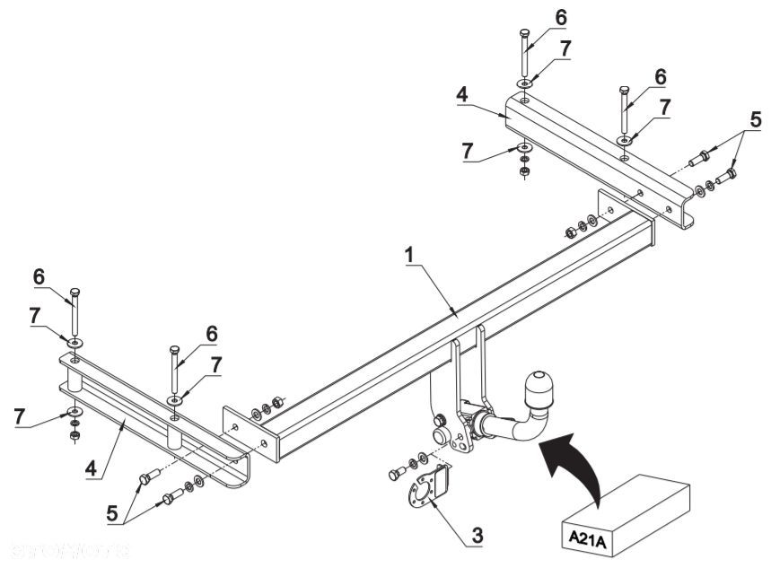 Wypinany hak holowniczy + Moduł 7 pin do Audi A6 C6 od 2004 do 2011 - 2