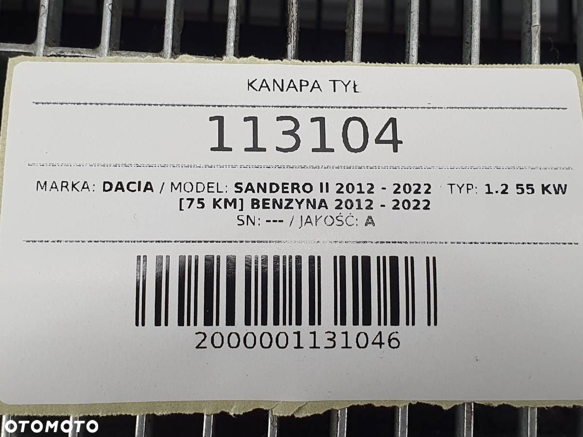 KANAPA TYŁ PASY FOTELE II RZĄD SANDERO II DACIA LIFT - 13