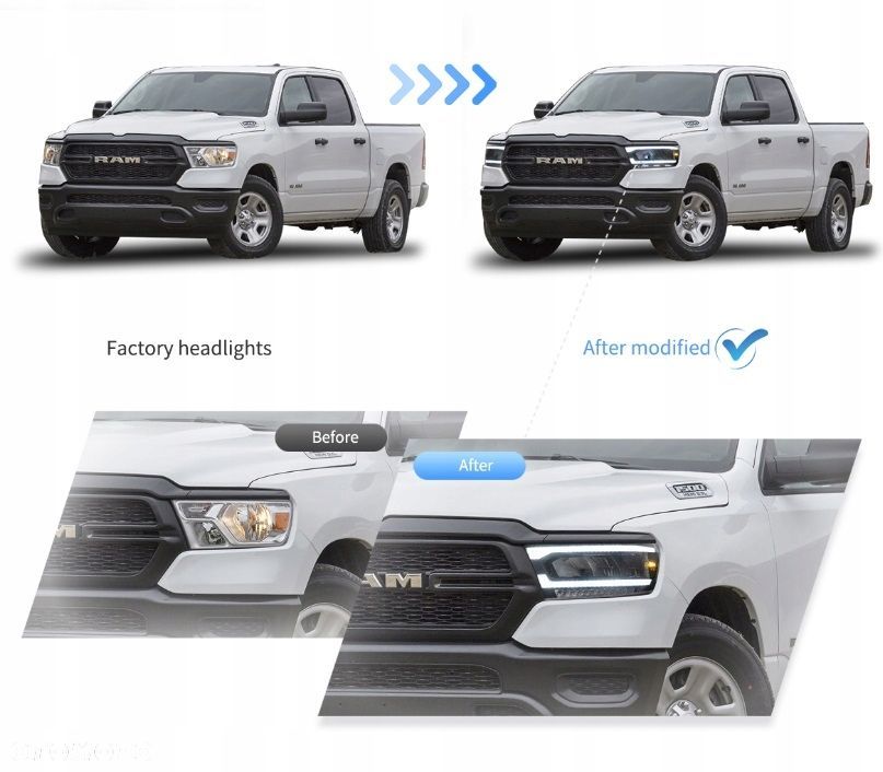 Reflektory Lampy Vland Led Neon Tuning Europa Dodge Ram V 5 1500 2019-2024 - 10